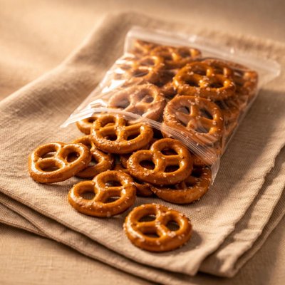 Snack size bag of pretzels