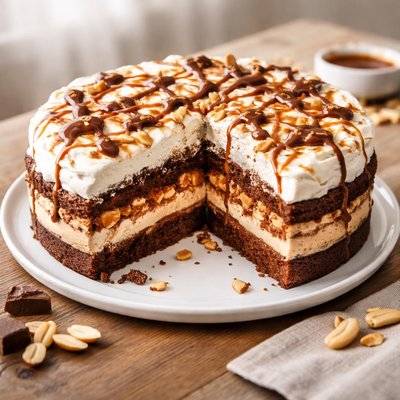 Snickers meringue cake