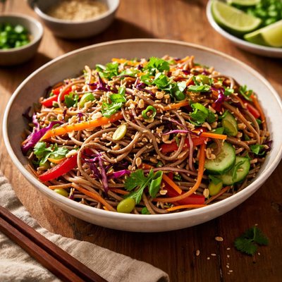 Soba noodle salad