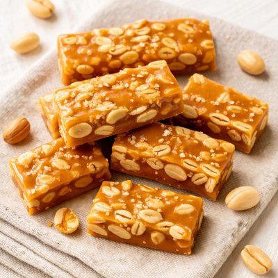 Soft caramel peanut candy