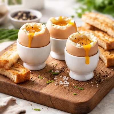 Soft cooked eggs