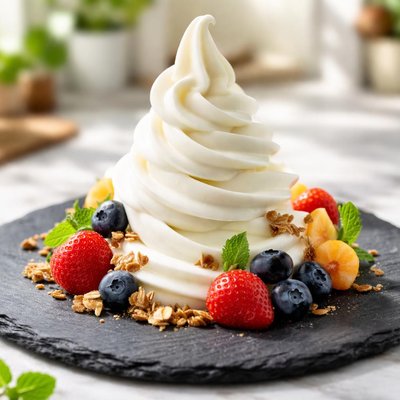 Soft serve frozen yogurt