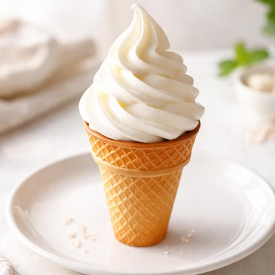 Soft serve ice cream cone