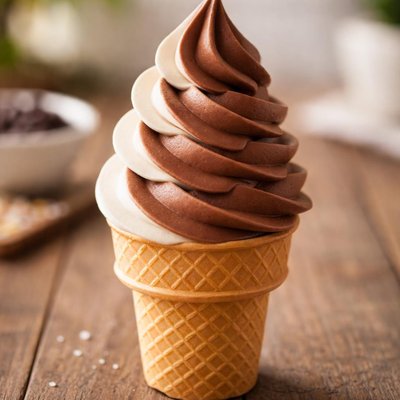 Soft serve twist ice cream