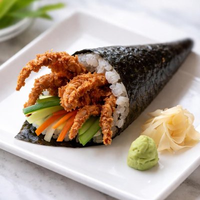 Soft shell crab hand roll