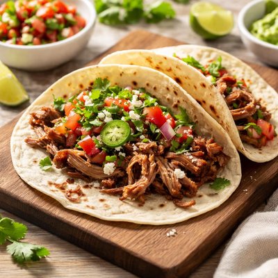 Soft taco with carnitas