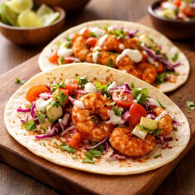 Soft taco with shrimp