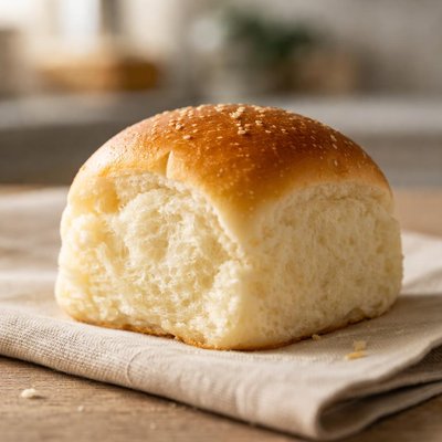 Soft white bread roll