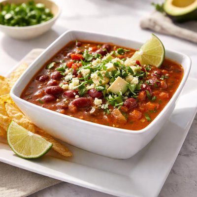 Sopa de frijoles rojos cocidos