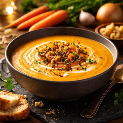 Sopa de zanahoria y cebolla