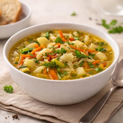 Sopa juliana de legumes de loja das sopas