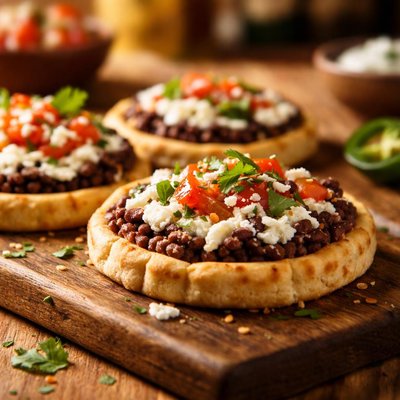 Sopes with beans and cheese