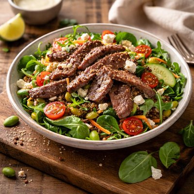 Soul origin marinated beef salad