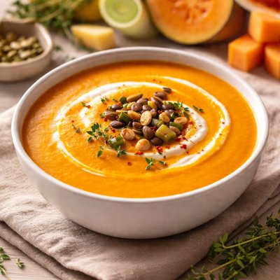 Soup pumpkin leek sweet potato