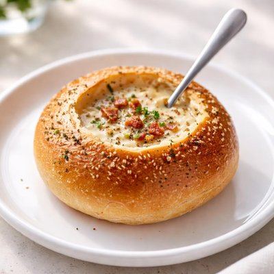 Soup spoon bread roll