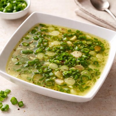 Soup with green onions