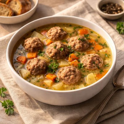 Soup with meatball