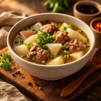 Soup with radish and pork