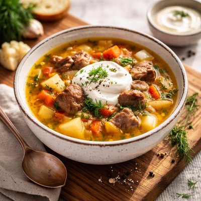 Soup with sour cream