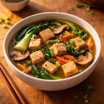 Soup with tofu and vegetables