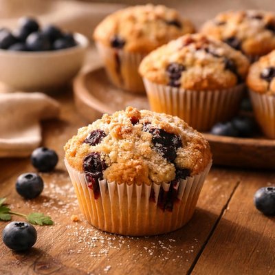 Sour cream blueberry muffin