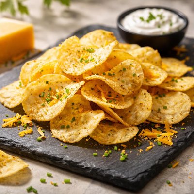 Sour cream cheddar potato chips