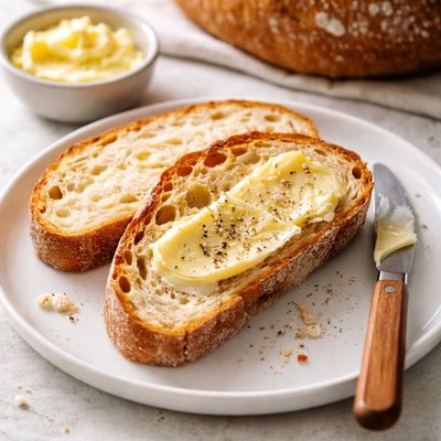 Sourdough bread with butter