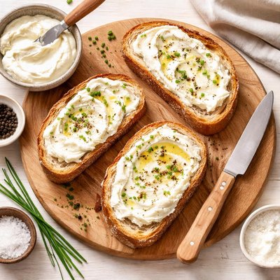 Sourdough bread with cream cheese