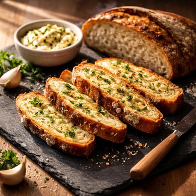 Sourdough bread with garlic butter