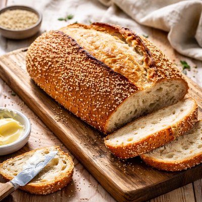 Sourdough bread with sesame