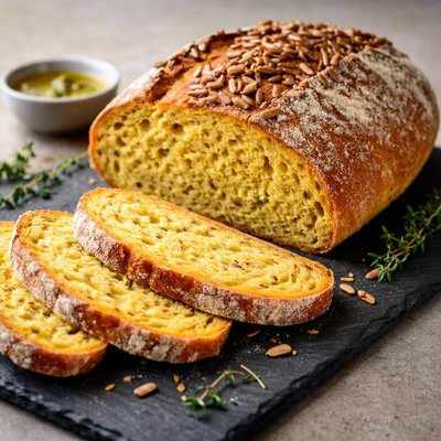Sourdough turmeric sunflower bread