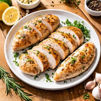 Pechuga de pollo sin piel cocida al vacío