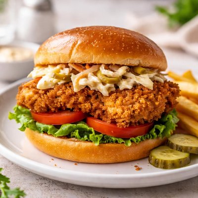 Southern fried chicken burger