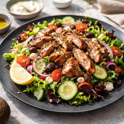 Souvla pork salad