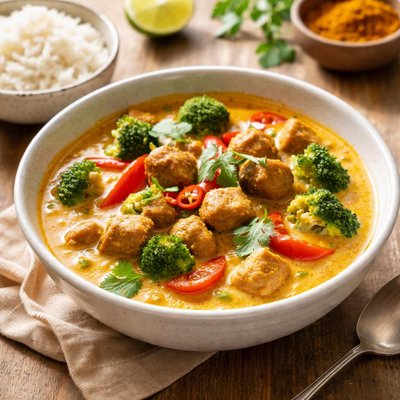 Soy curry in coconut milk