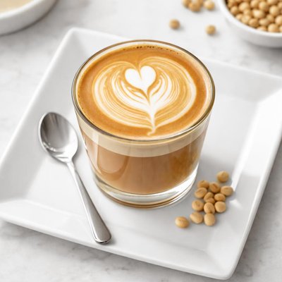 Soy flat white coffee