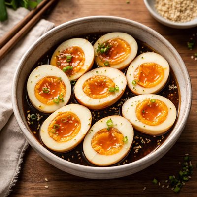 Soy marinated soft boiled egg