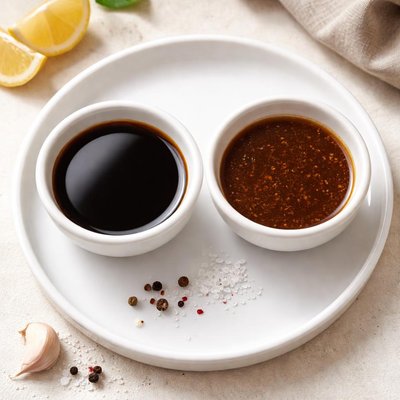 Soy sauce and worcheshire sauce