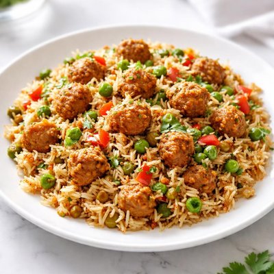Arroz con trozos de soya