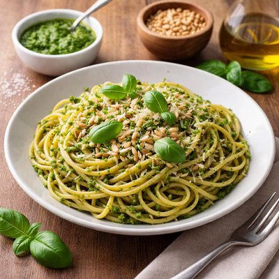 Spaghetti and pesto