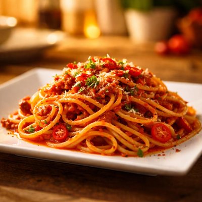Spaghetti arrabiata