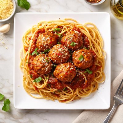 Spaghetti chicken meatballs
