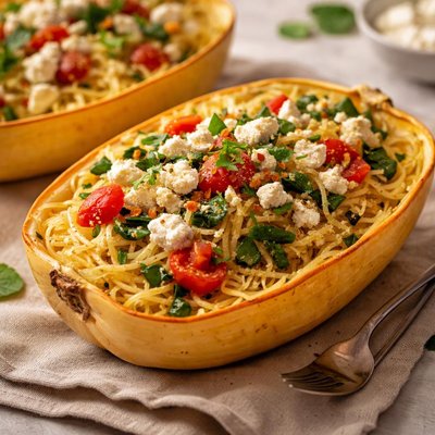 Spaghetti squash with feta