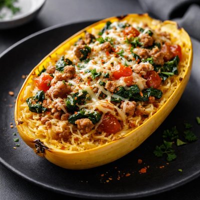 Spaghetti squash with turkey