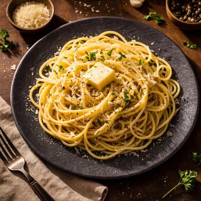 Spaghetti with butter sauce