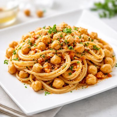 Spaghetti with chickpeas