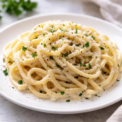 Spaghetti with cream sauce