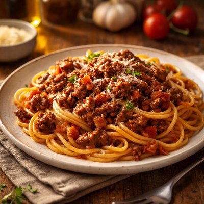 Spaghetti with hamburger