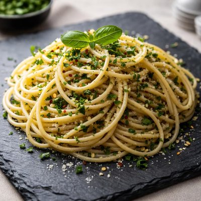 Spaghetti with italian herbs