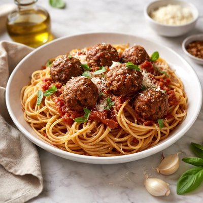Spaghetti with meatball